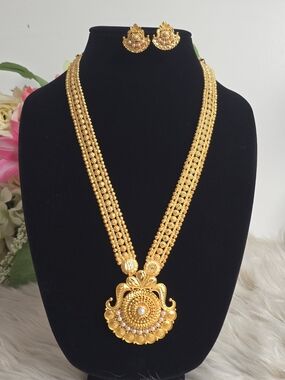 Gold-Tone Desi Bollywood Necklace Set - Women Jewelry